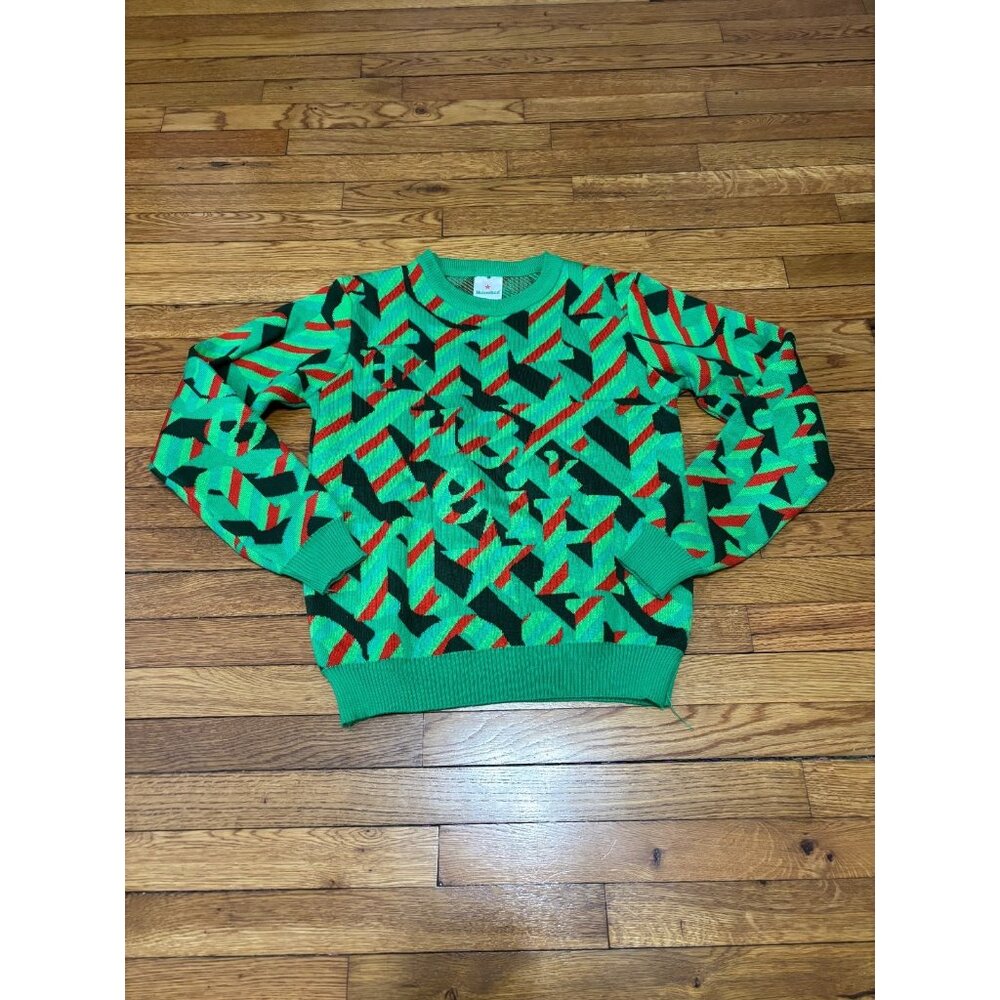 Heineken Mens Ugly Christmas Sweater Size Medium Green All Over Print Acrylic